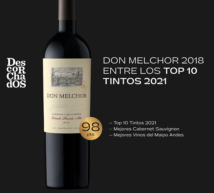 Gran reconocimiento obtuvo Don Melchor 2018 en Descorchados 2021
